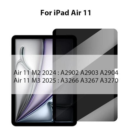 Sekretessglas för iPad Pro 13 12.9 11 2025 M4 M3 10:e 10 Generation A16 Skärmskydd Air 5 4 7:e 8:e 9:e 10.2 Mini 6 7 Film