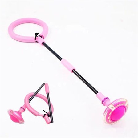 Foldbar Glitter Springring Lysende Springbold kompatibel Børn og Voksne Pink