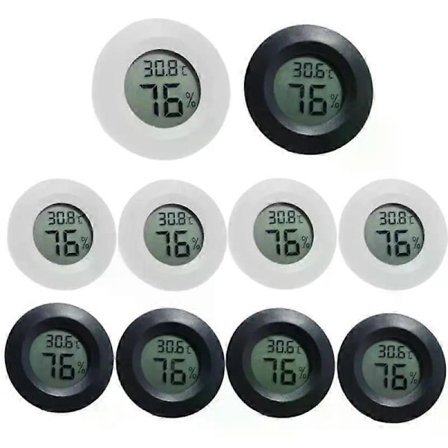 1-10st Mini LCD Digital Termo-Hygrometer - Exakt Temperatur- och Fuktighetsmätare för Kylskåp, Cigarr Humidor Verktyg