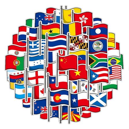 Paket med klistermärken - Nationella flaggor