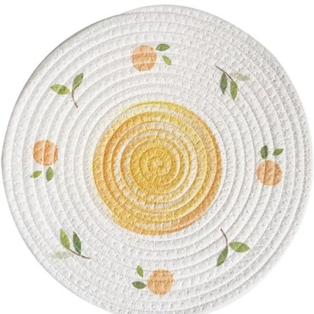 Ins Vind Isolerad Grytunderlägg, Vävd Bomullsrepsmatsedel, Kreativt Tryckt Koppunderlägg, Runt Hushållsskåls- och Tallriksunderlägg, 