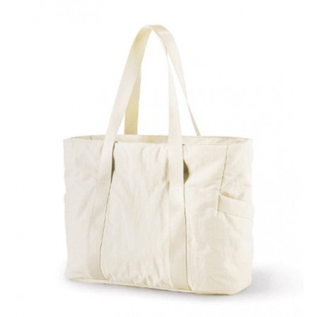 Damehåndvesker, dameshopperbag med glidelås, stor skulderveske, laptopveske med laptoprom, off-white