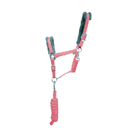 Hy Active Hästgrimma och Ledrep Pony Korallrosa