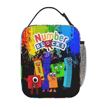 Tegneserie Nummerblokk Matpose Termisk Bærbar Matboks Isolert Tote Bag Kule Matposer for Voksne Kontor Piknik Arbeidsgaver-w1404