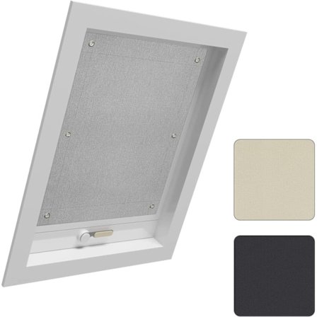 Rootz Roof Window Roller Blind - Darkering Sunshade - Suge Cup Blind - 100% Sunblock - 60x73 cm Grå