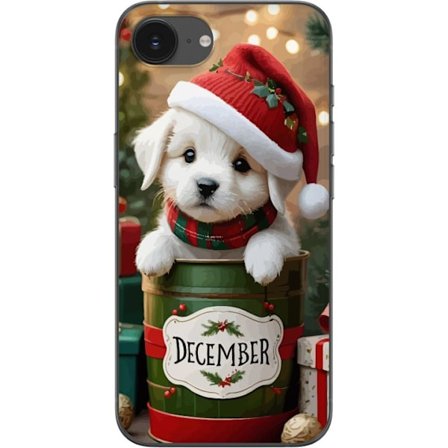Yhteensopiva Puhelinkuori Apple iPhone 16e Joulukuu pentu joulu söpö koira joulupukki hattu lahja viihtyisä joulu pentu söpö juhla loma lumi valot hur