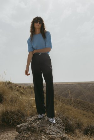 NA-KD Tailored Mid Waist Pants - Kontorbukser - Sort - EU 44