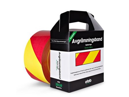 ETAB Avgränsningsband 38GR 75mmx500m gul/röd - Lyreco - Skyddsutrustning - Säkerhetsmärkning och skyltar - Tejper och symboler