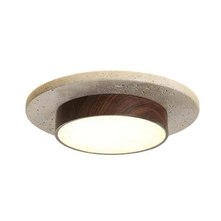 Taklampa, varmt ljus, avtagbar lampskärm,valnöt--30cm, Varm Vit