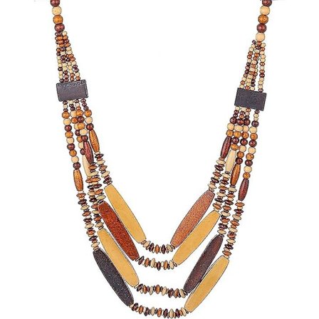 Flerfarvet Perlelagdelt Halskæde