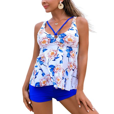 Tankini badedrakter for kvinner Badetøy Blomstertrykk