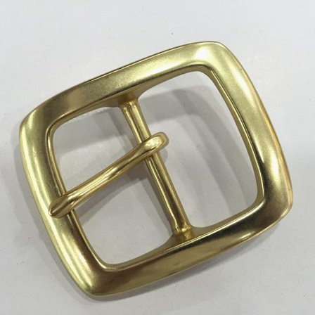 Japanskt spänne i massiv mässing, nålspänne, bältesspänne i mässing, handplanterat garvat läderspänne i koppar