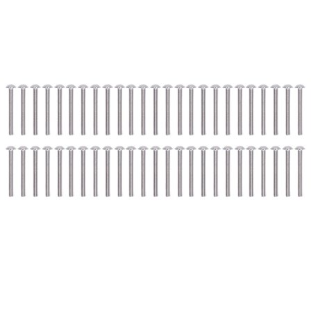 50 kpl A2-70 ruostumattomasta teräksestä valmistettuja M3x30mm laipallisia nappikantaruuveja