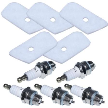 Ilmansuodattimet 5x sytytystulpat, jotka yhteensopivat Husqvarna 124C 124L 125C 125E 125L 125LDX 125R kanssa