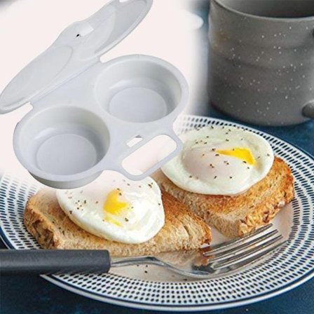 Kjøkken Mikrobølgeovn Rund Form Egg Steamer Cooking Mold Egg