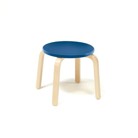 Wooden stool NEMO, H 330 mm, birch, blue