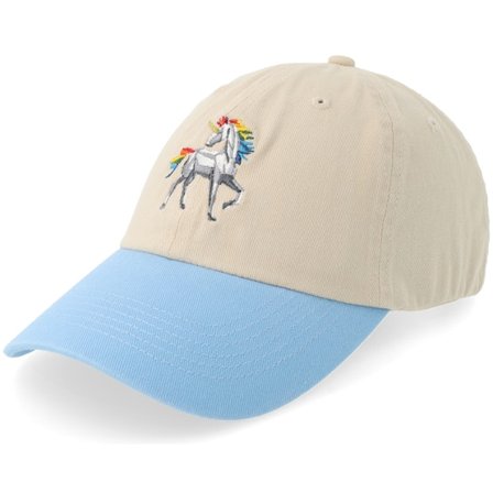 Origami - Beige unconstructed Casquette - Origami Unicorn Washed Stone/Light Blue Dad Cap @ Hatstore
