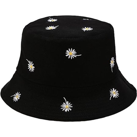 Som sett på TV Blomster Reversibel Bøttehatt Sommer Reise Strand Solhatt Emborider