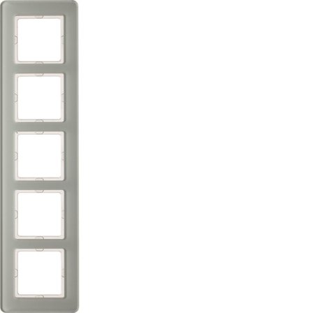 Hager 10156079 Dekkramme 5 rom, Q.7, glass Hvit, Strømbrytere & vegguttak