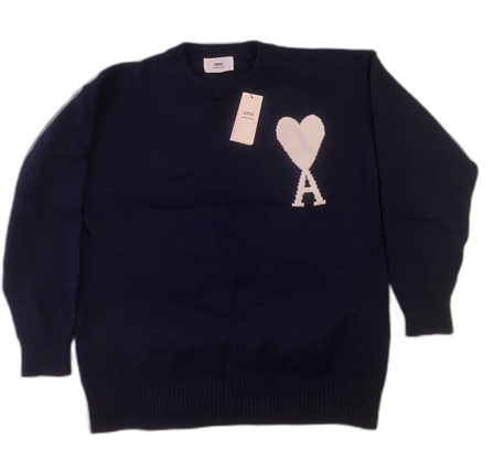 Mörkblå stickad tröja från Ami