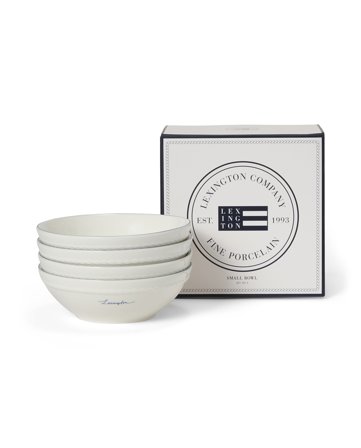 Lexington Lexington gaveSengesettt med små porselensskåler (Sengesettt med 4), hvit/blå