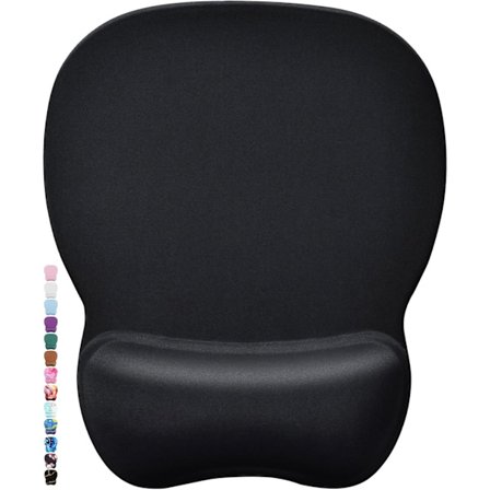 Ergonomisk musmatta med handledsstöd i minnesskum, bekväm datormusmatta för bärbar dator, smärtlindring för handleden