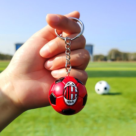 PVC nyckelring med mini fotboll, Tyskland 2024 Europacup klubblogga flagga Manchester City Real Madrid