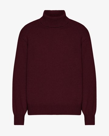 Merino Wool Turtleneck - Oxblood Red - Male - M