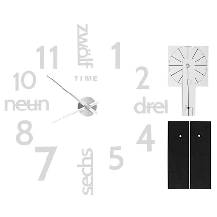 Sølvfarvet dekorativt vægur spejl mærkat til køkken og stue