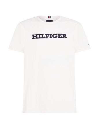 Twill Embroidery Monotype Tee Tops T-Kortærmet Skjorte White Tommy Hilfiger