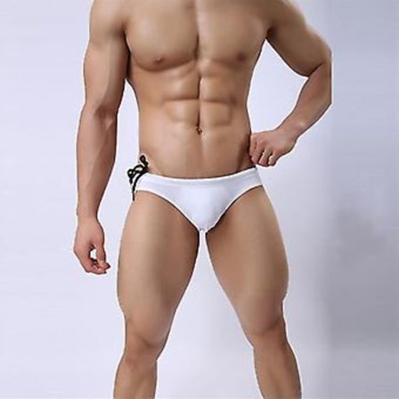 Mænds Badetøj Svømmeshorts Sexy Strandtøj (S Hvid)