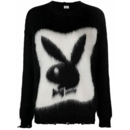 Saint Laurent, Round-neck Knitwear Czarny, Kobieta, Rozmiar: M