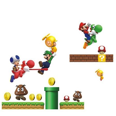 PVC Seinätarra Irrotettava Tarra Sarjakuva Super Mario Kuvio Tarttuu Yhteensopiva Olohuoneen Makuuhuoneen Kanssa