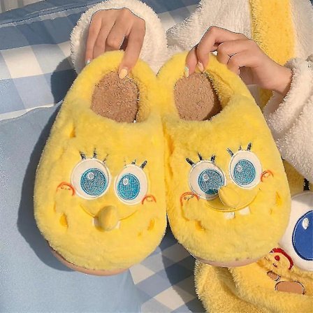 Kawaii Spongebob Squarepants Lapset Ja Aikuiset Pari Puuvilla Tossut Kaikki Ja Puolet Mukana Lämpimät Liukumattomat Talvitossut