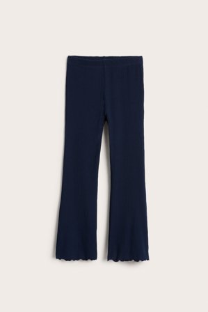 Kappahl | Prążkowane rozszerzane legginsy | Niebieski