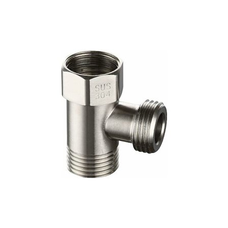 Trevejs Brusespjæld 1/2" Aflederventil Trevejsventil Rustfrit Stål T-Adapter Bruseslange