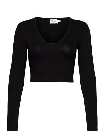 V-Neck Detail Top Black NA-KD