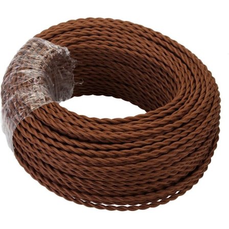 10M Tekstil Elektrisk Kabel, Retro Tvinnet Flettet Tråd, 2 Kjerne Linbekledd Kobbertråd (2x0.75mm²), For DIY Hengelampe/Kaffe-