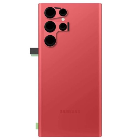 Batteri Cache - SAMSUNG - Galaxy S22 Ultra - Rød - Beskyttelseslinse - Forenklet installation