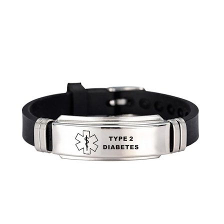 Lääketieteellinen varoitus-ID-ranneke musta