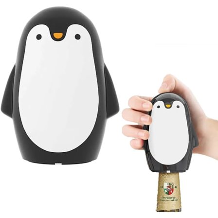 Pingvin Oplukker, Automatisk Pop-Up Oplukker i Rustfrit Stål, Velegnet til Hjemmet, Baren og Camping (1 stk)