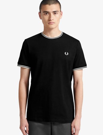 Fred Perry Twin Tipped T-Shirt - Black - XXL