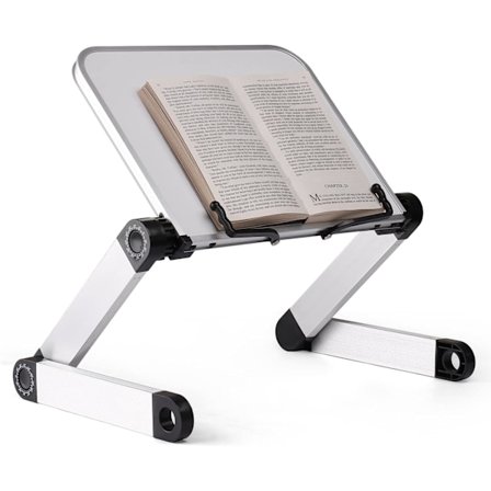 Lesing Bærbar Sammenleggbar Bokstøtte, Multifunksjonell Bok- og Notestativ med Ergonomiske Avslappende Kroppsfunksjoner for Kontor, Kjøkken, Sofa 