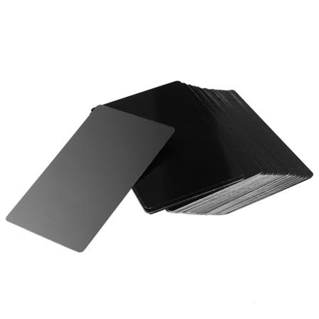100 stk Svart aluminiumslegeringskortgravering Metall Business Visit Visittkort Blank 0,2 mm tykkelse