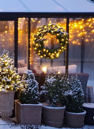 Krans Calgary Ø70 m/lys strøm - grønn