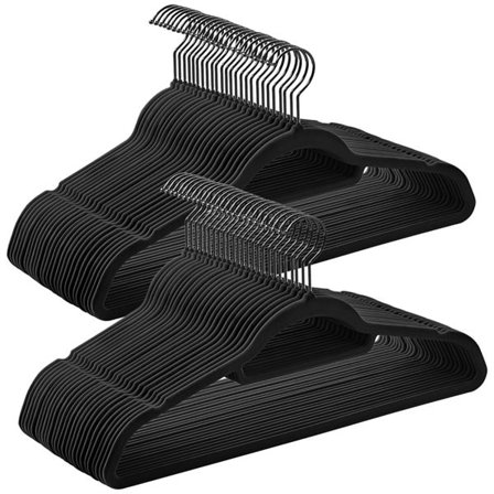 Halkfria och smala sammetsgalgar - 50 pack - Svart