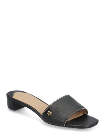Lauren Ralph Lauren Fay Tumbled Leather Sandal - Black - 37