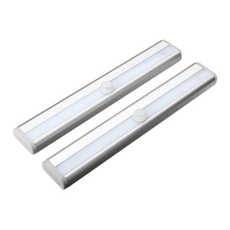 10LED IR Infrarød Bevegelsessensor Detektor Skaplampe Sensorbelysning Skap Natt Batterilampe Garderobelys