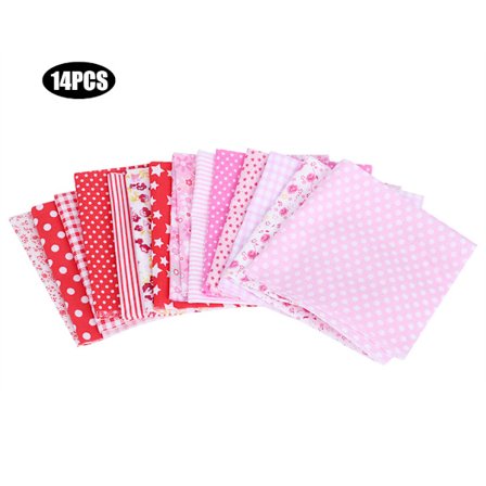 25x25cm 14 kpl Painettu Kukka Piste Raidan Tähti Ruudullinen Kuvio Puuvillakangas DIY Materiaali