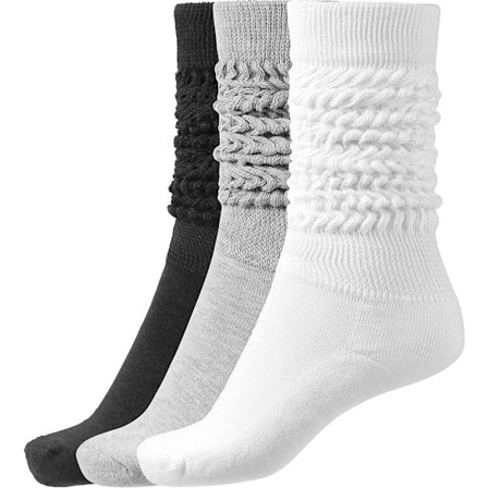 Slouch Strumpor Dam Lårhöga Strumpor Mjuka Scrunch Strumpor 3-pack